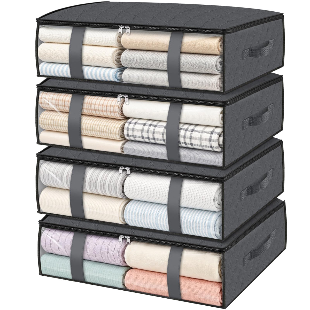 StorageRight Under Bed Storage Bags, 3 Pack, 40L, Gray