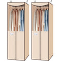 STO STO 2 Pack Garment Bag for Hanging Clothes Closet, Hanging Garment Cover with Built-in Steel Hanging Rod, Hanging Wardrobe Storage Bag for Suit, Dress with Clear Window, Zipper, ID Card, Gray