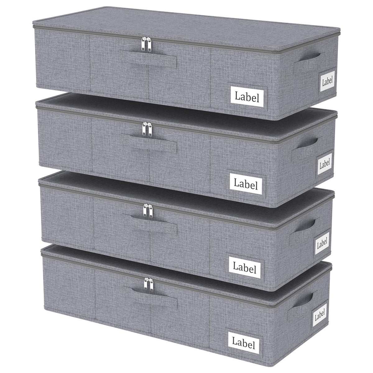Yawinhe 27L UnderBed Storage Containers,2 Pack Closet Organizers,Beige