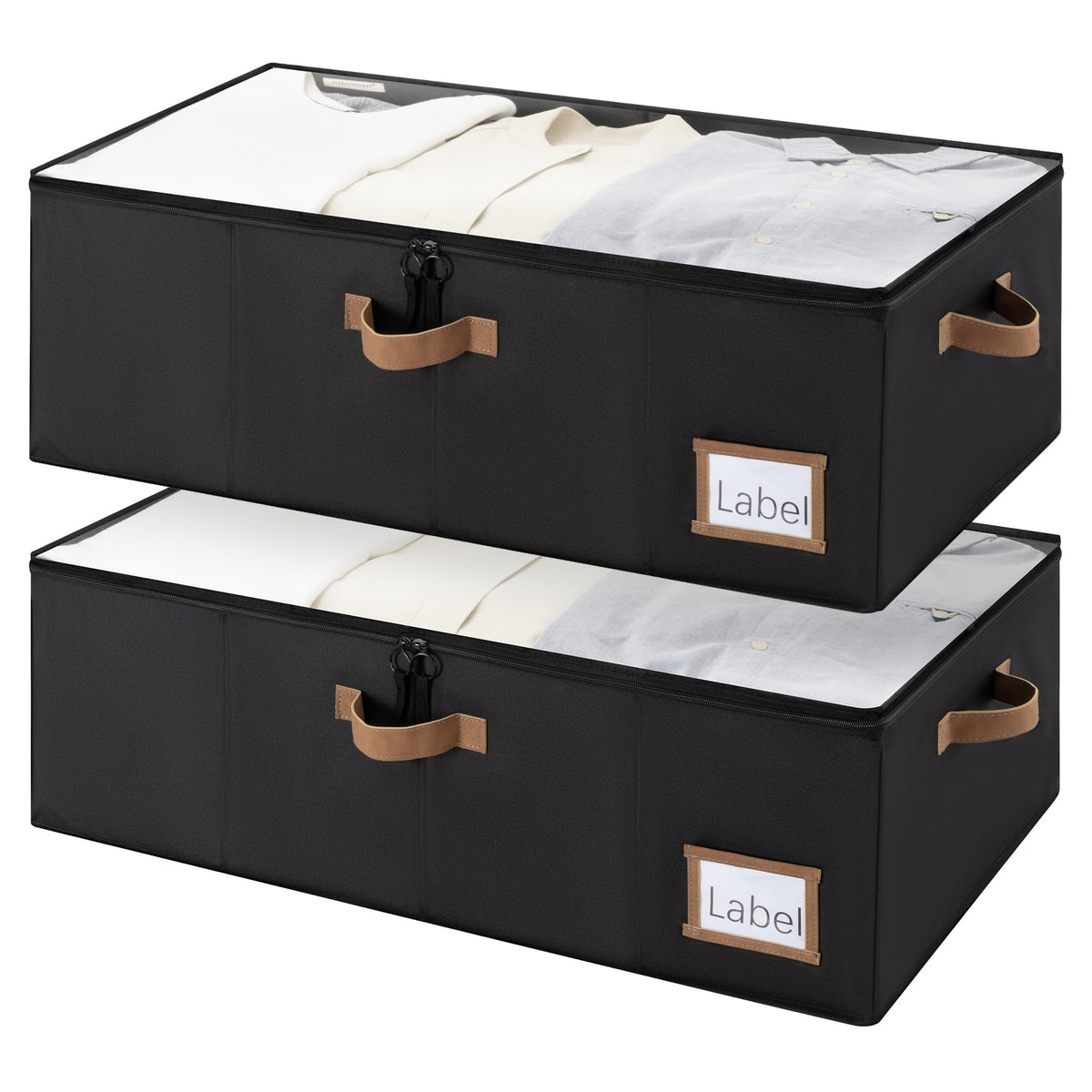 StorageWorks 10 Inch Tall Under Bed Storage Containers with Clear Lid