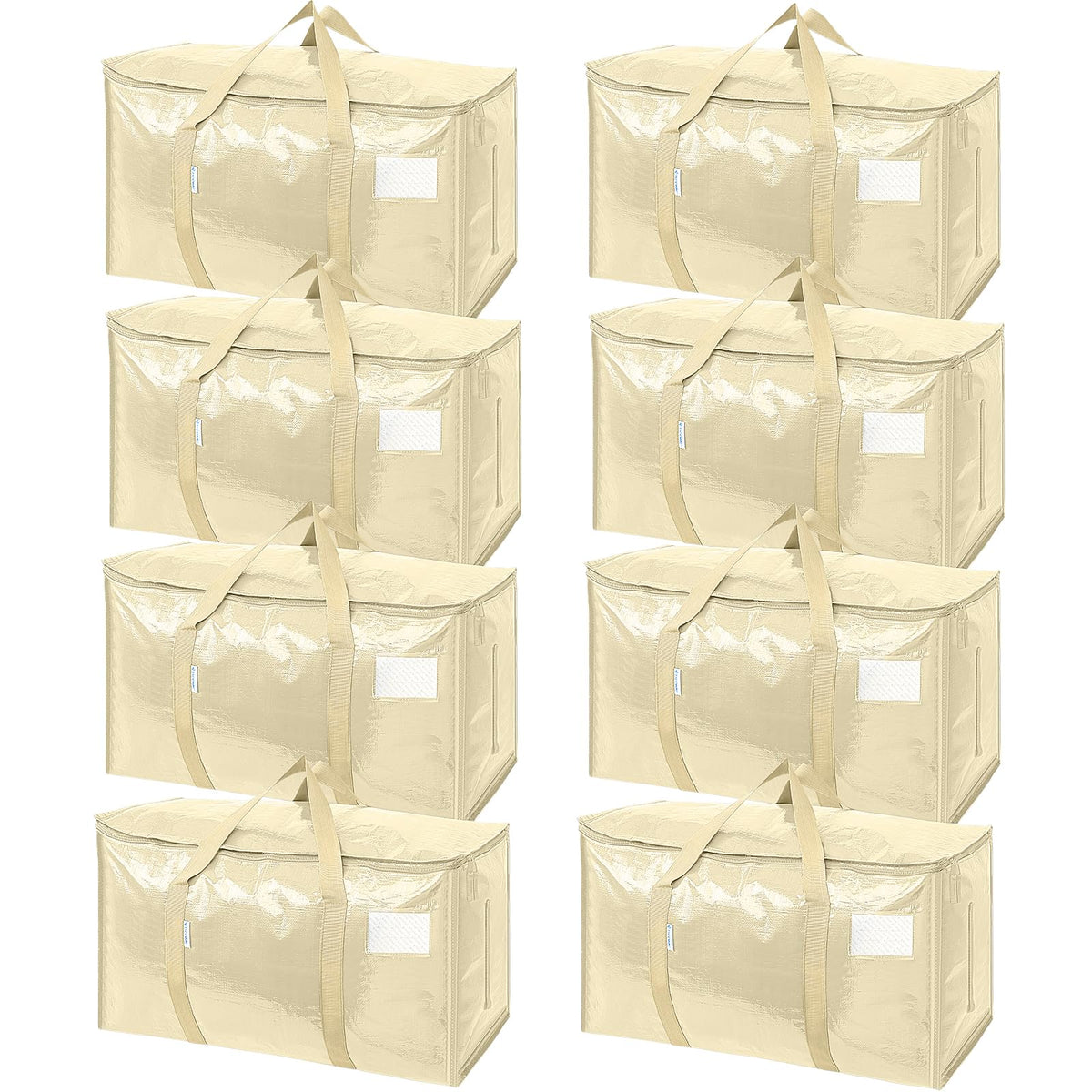 TICONN 6 Pack Extra Large Moving Bags Heavy Duty with Zippers & Carrying Handles, Durable Storage Bags Moving Boxes for Closet Organizers and Storage (6 Pack, Blue)