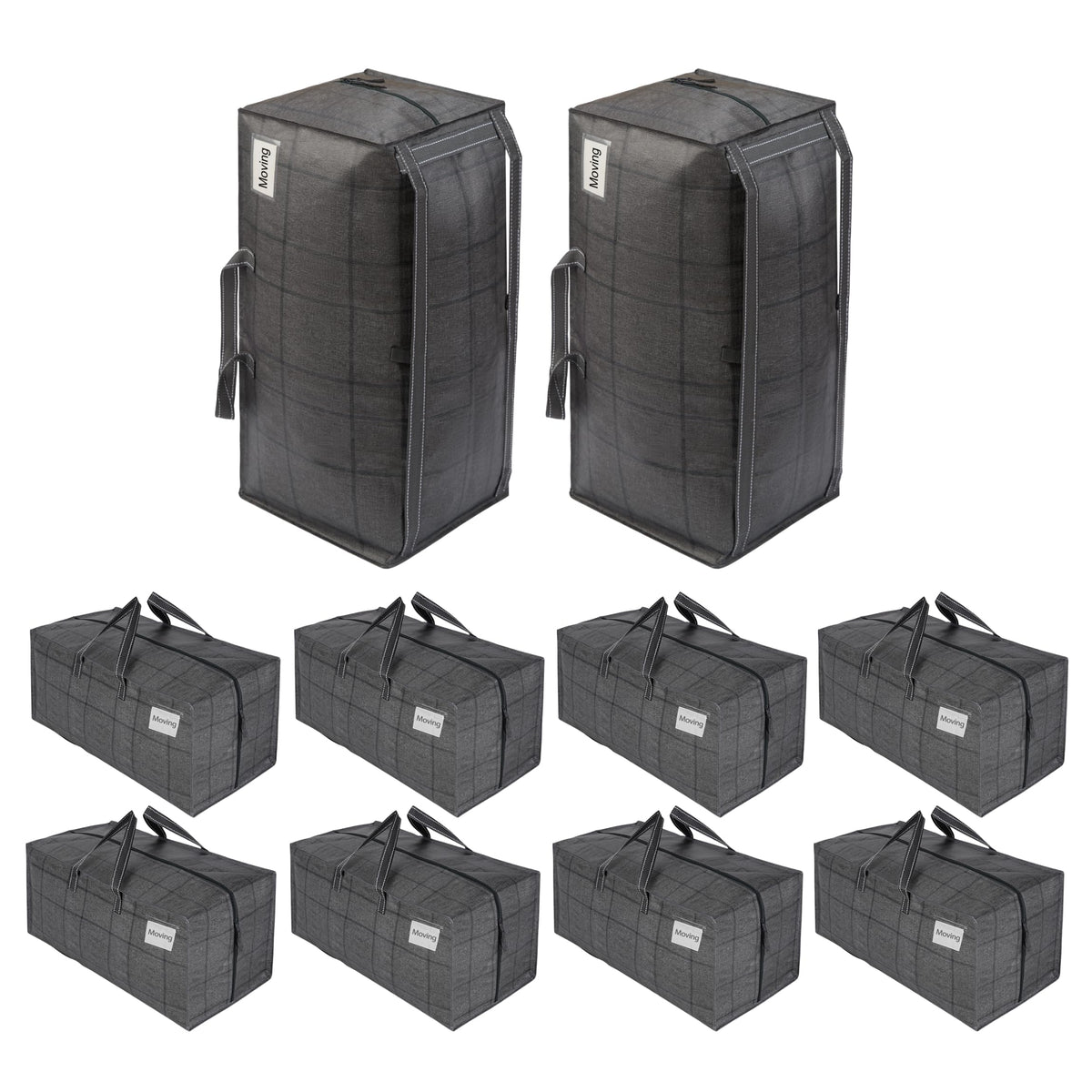 VENO 10 Pack Heavy Duty Moving Bags with Backpack Straps, Zippers & Handles, Extra Large Packing Bags for College Dorm Essentials, Moving Supplies Alternative to Cardboard Moving Boxes