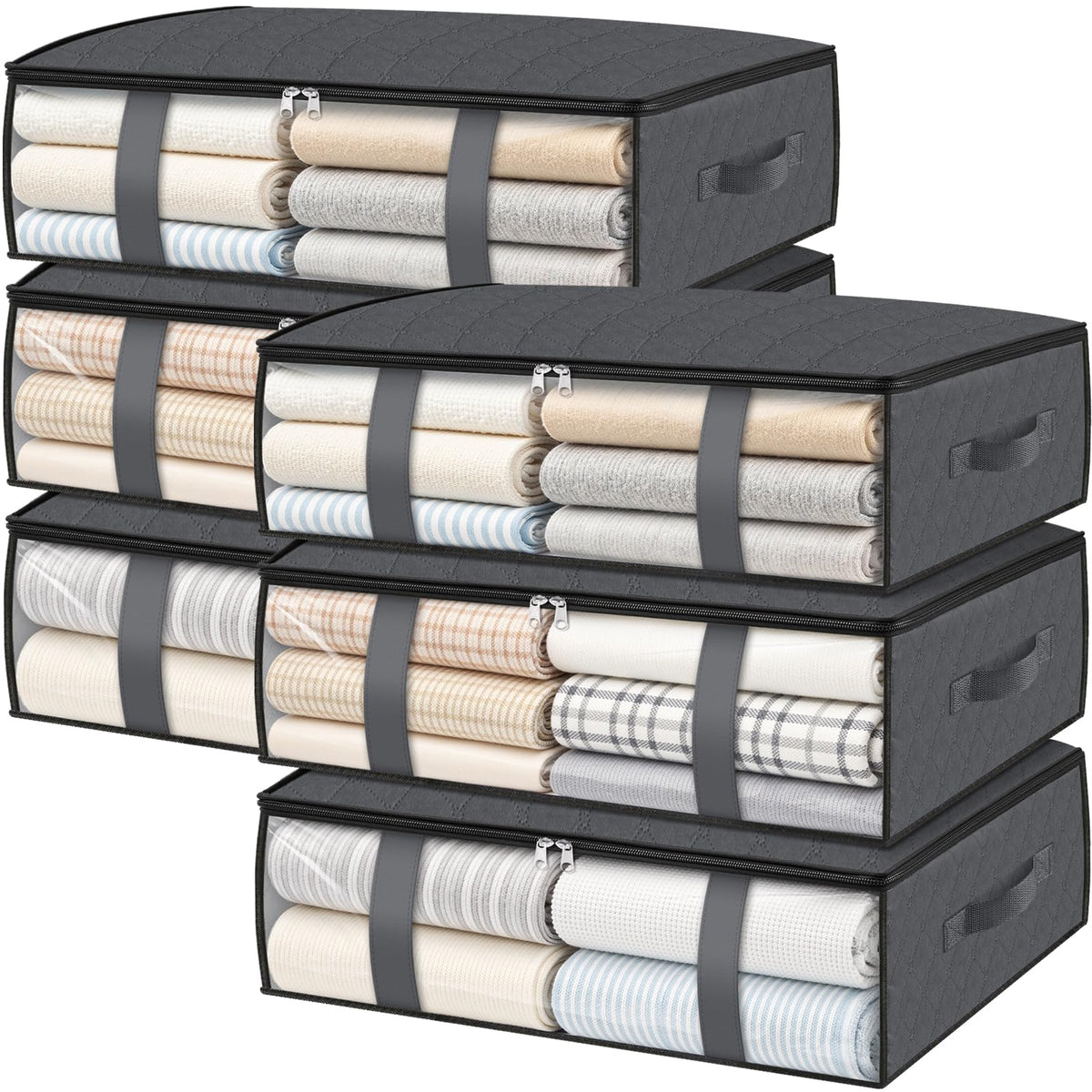 StorageRight Under Bed Storage Bags, 3 Pack, 40L, Gray