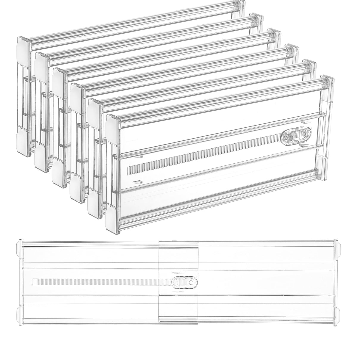 Vtopmart 6" Tall Upgrade Drawer Dividers, 12.8"-22.3" Expandable, 8 Pack