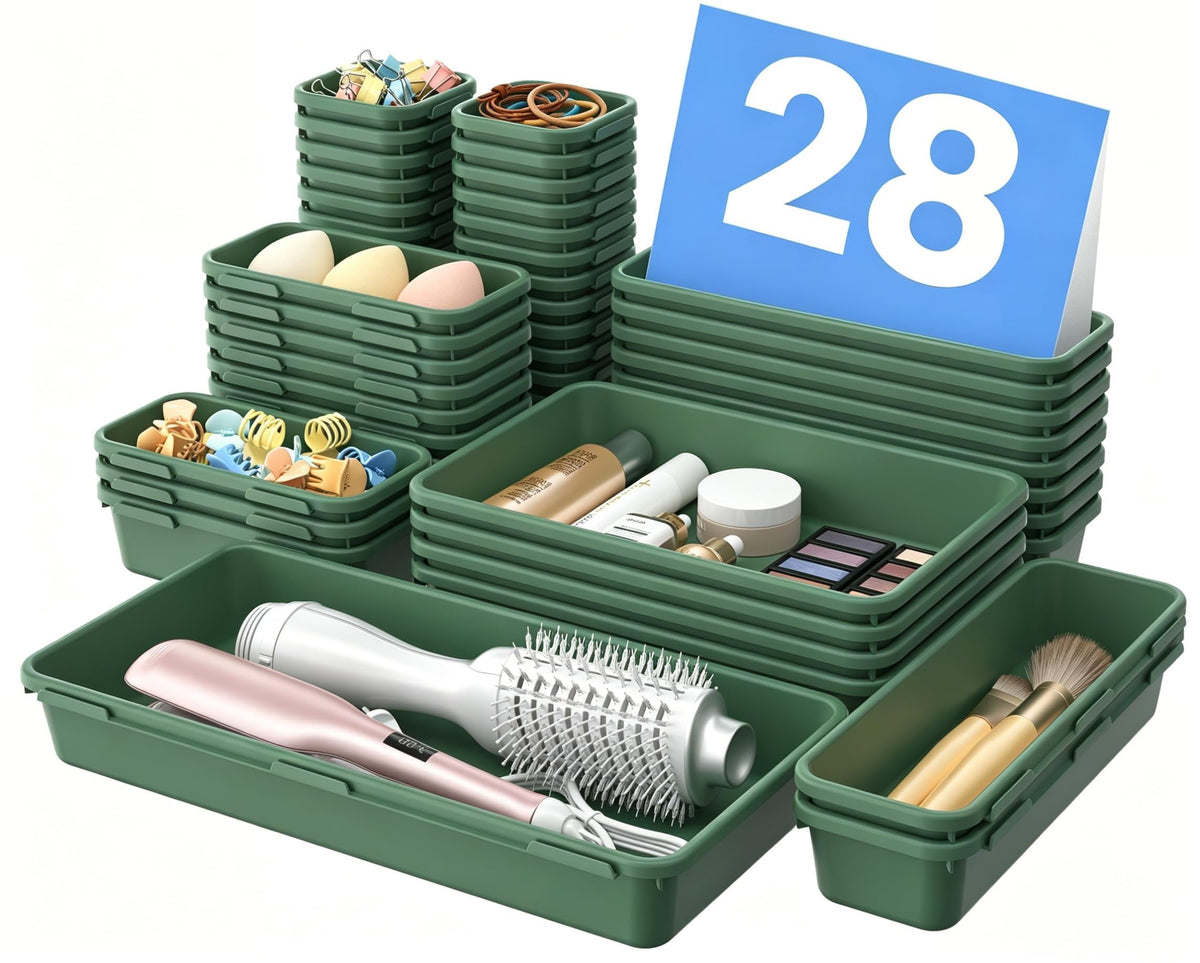 A-LuGei 【Military Grade】 Drawer Organizer for Vanity Bathroom Makeup Desk