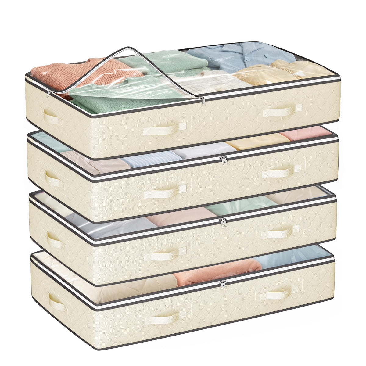 Budding Joy Under Bed Storage Containers, Storage Bins with Clear Lids