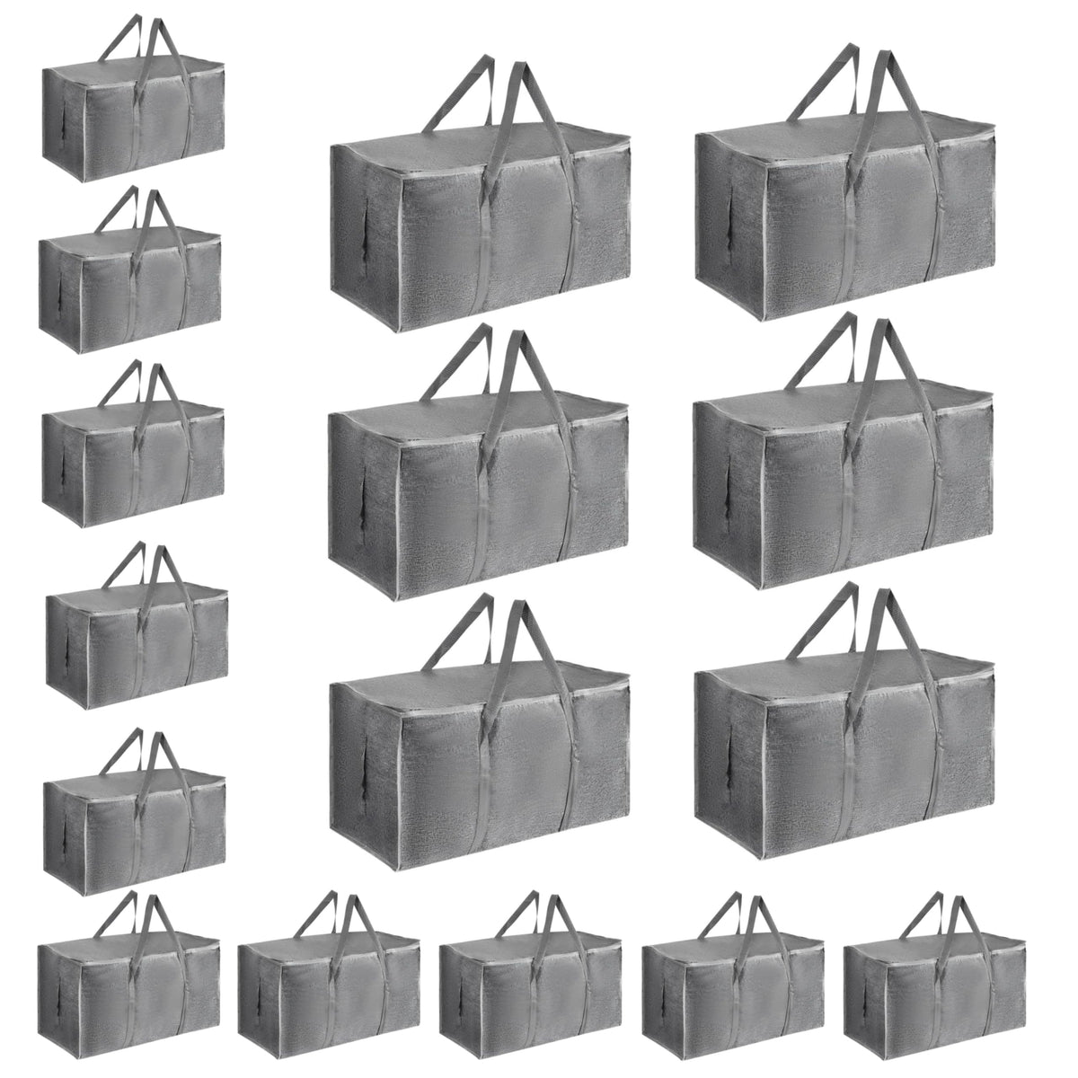 Moving Bags Extra Large 8 Pack - Heavy Duty Storage Totes with Wrap-Around Handles & Reinforced Zippers - Foldable Moving Box Alternative, Water-Resistant for Dorm, Closet & Under Bed Storage (Clear)