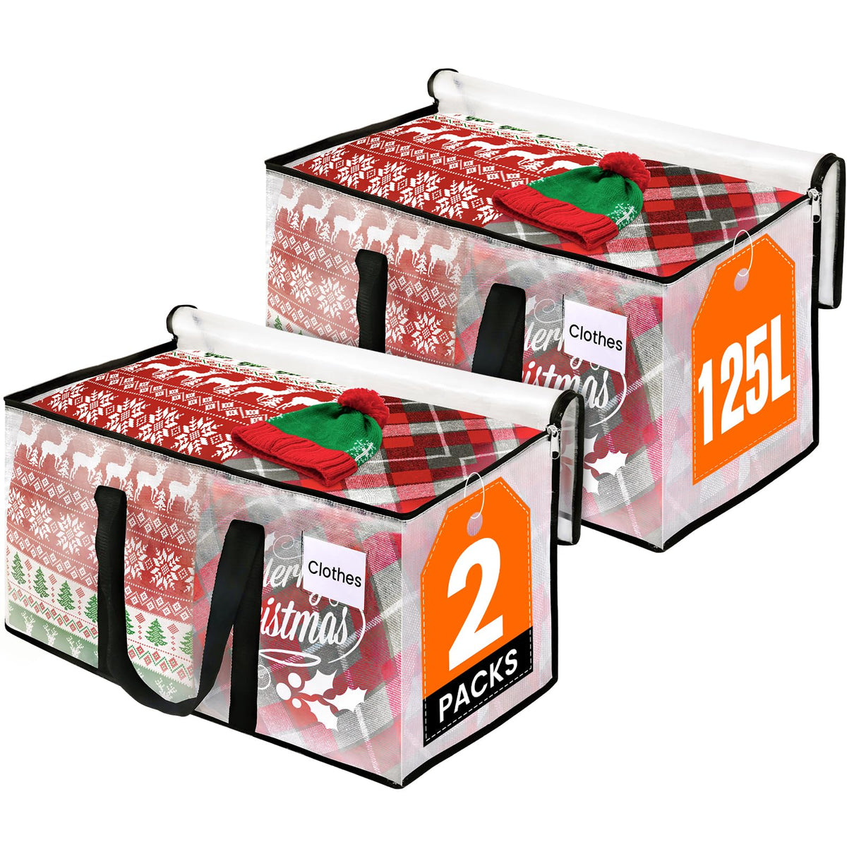 RoomHacks Moving Bags, Heavy Duty Large Storage Bags, 88L, 6 Pack, Clear