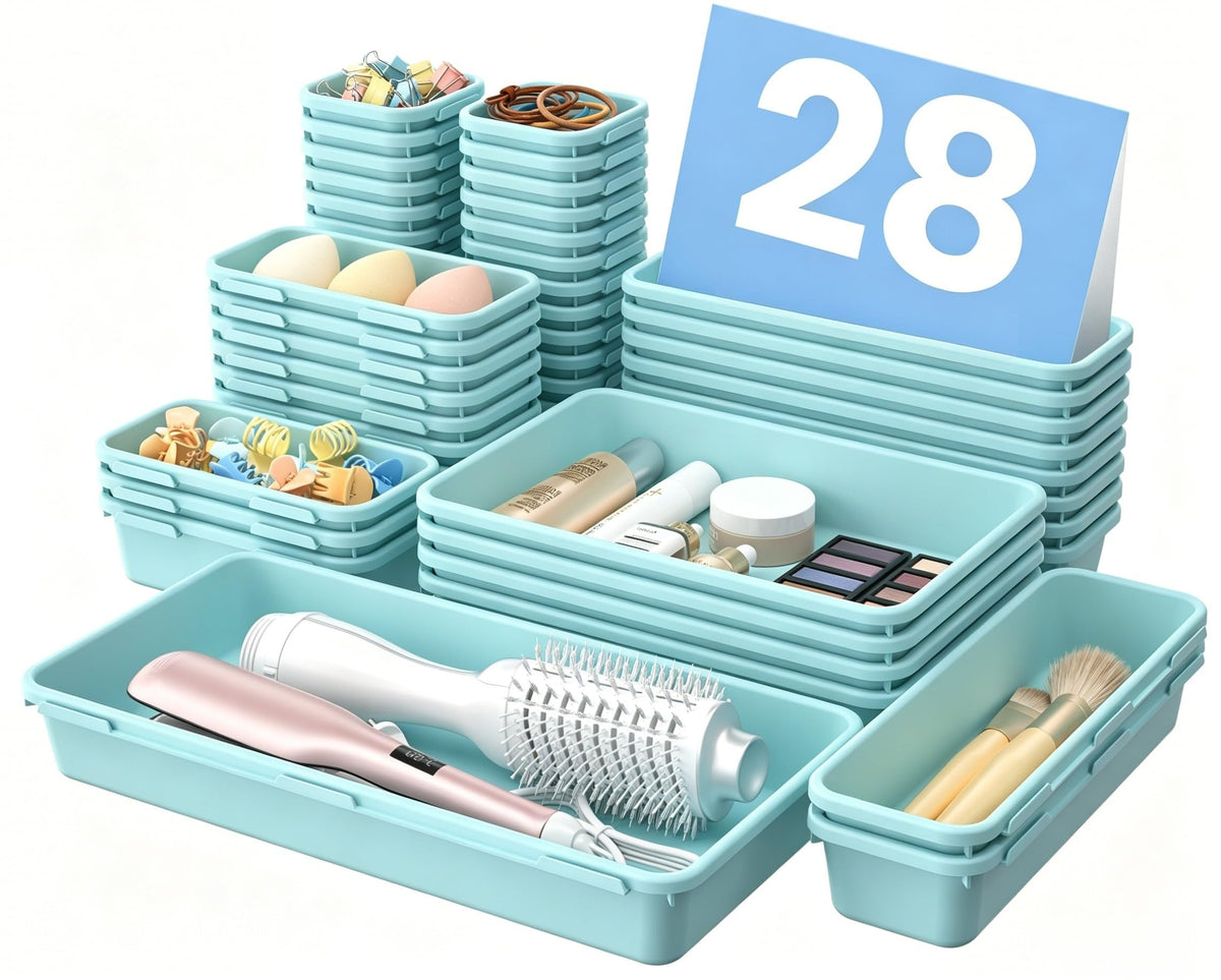 A-LuGei 【Military Grade】 Drawer Organizer for Vanity Bathroom Makeup Desk