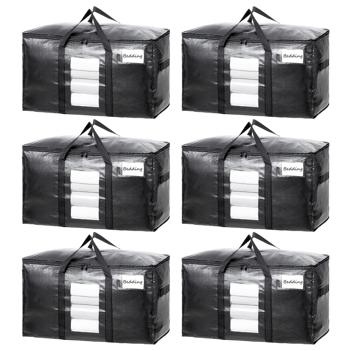 TAILI 4 Pack Blue Extra Large Moving Bags,Storage Bags with Visible Window