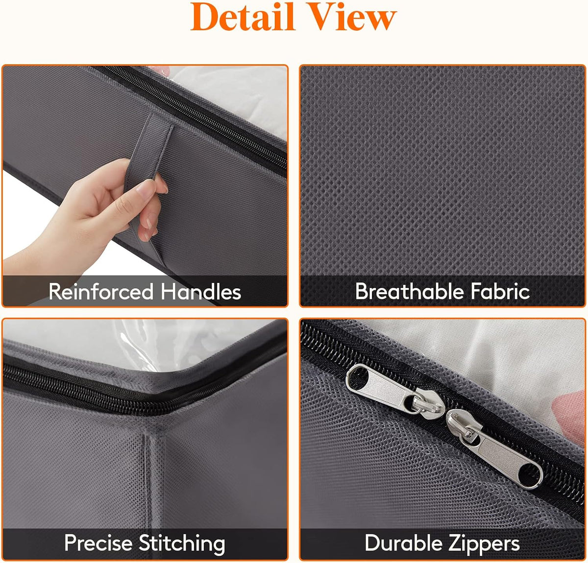 Lifewit 95L 4 Pack Under Bed Storage Container, Blanket Organizer, Gray