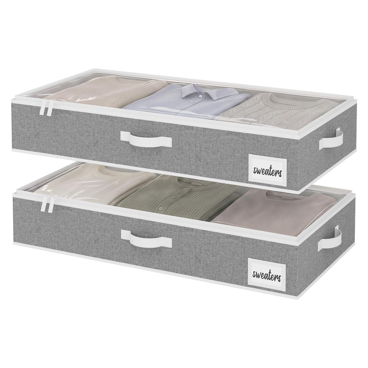StorageWorks 6 Inch Low Profile Under Bed Storage Containers with Clear Lid