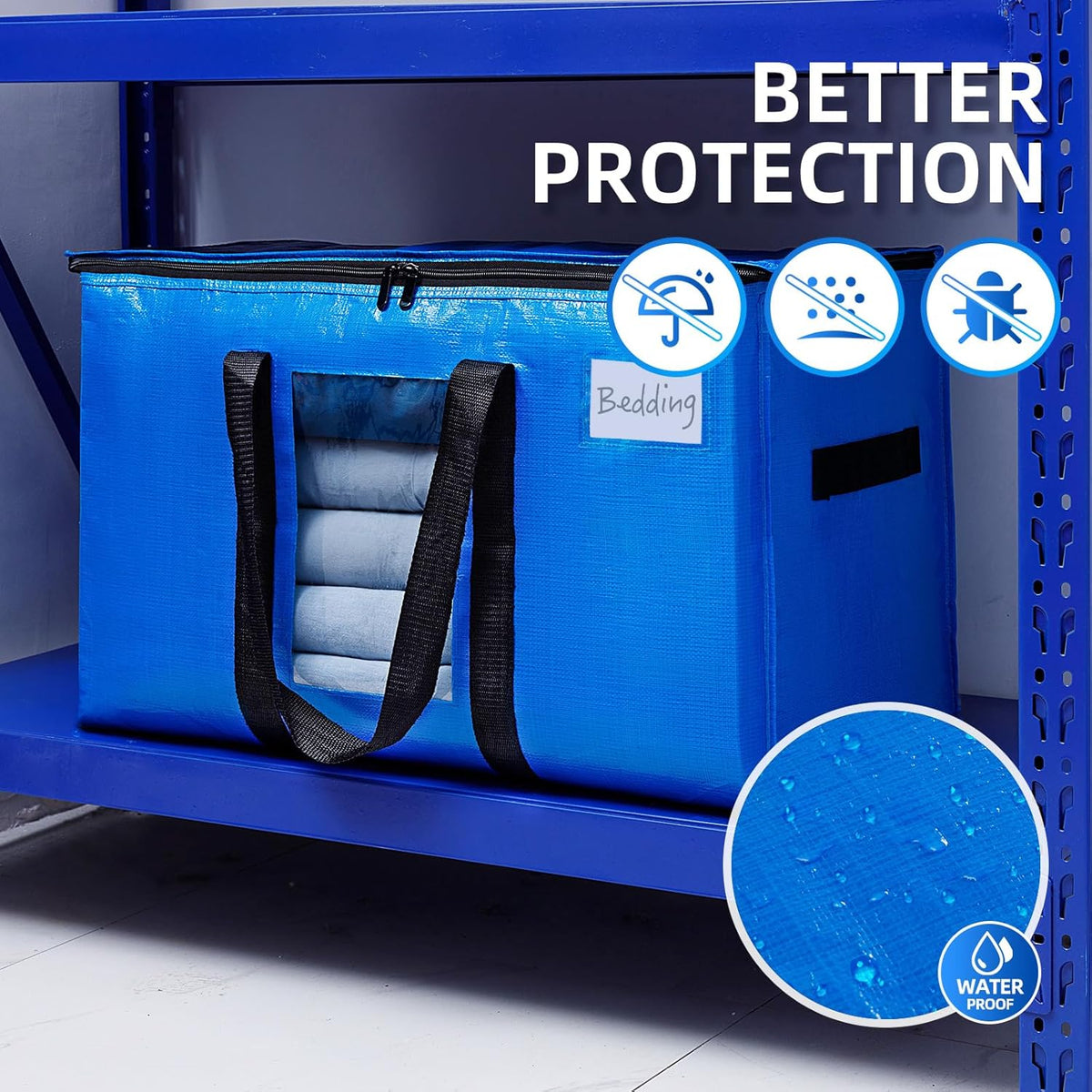 TAILI 4 Pack Blue Extra Large Moving Bags,Storage Bags with Visible Window