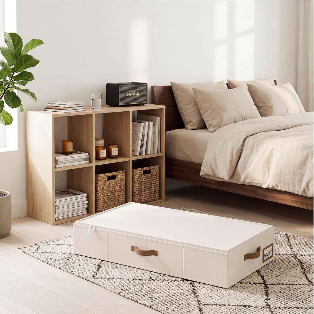 StorageWorks 6 Inch Low Profile Under Bed Clothes Storage Bins with Lids