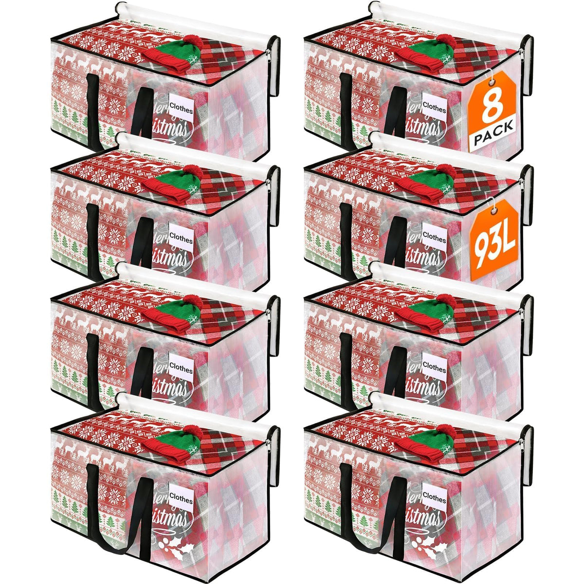 BlissTotes Moving Bags, 93L 8-Pack Storage Bags, Moving Boxes