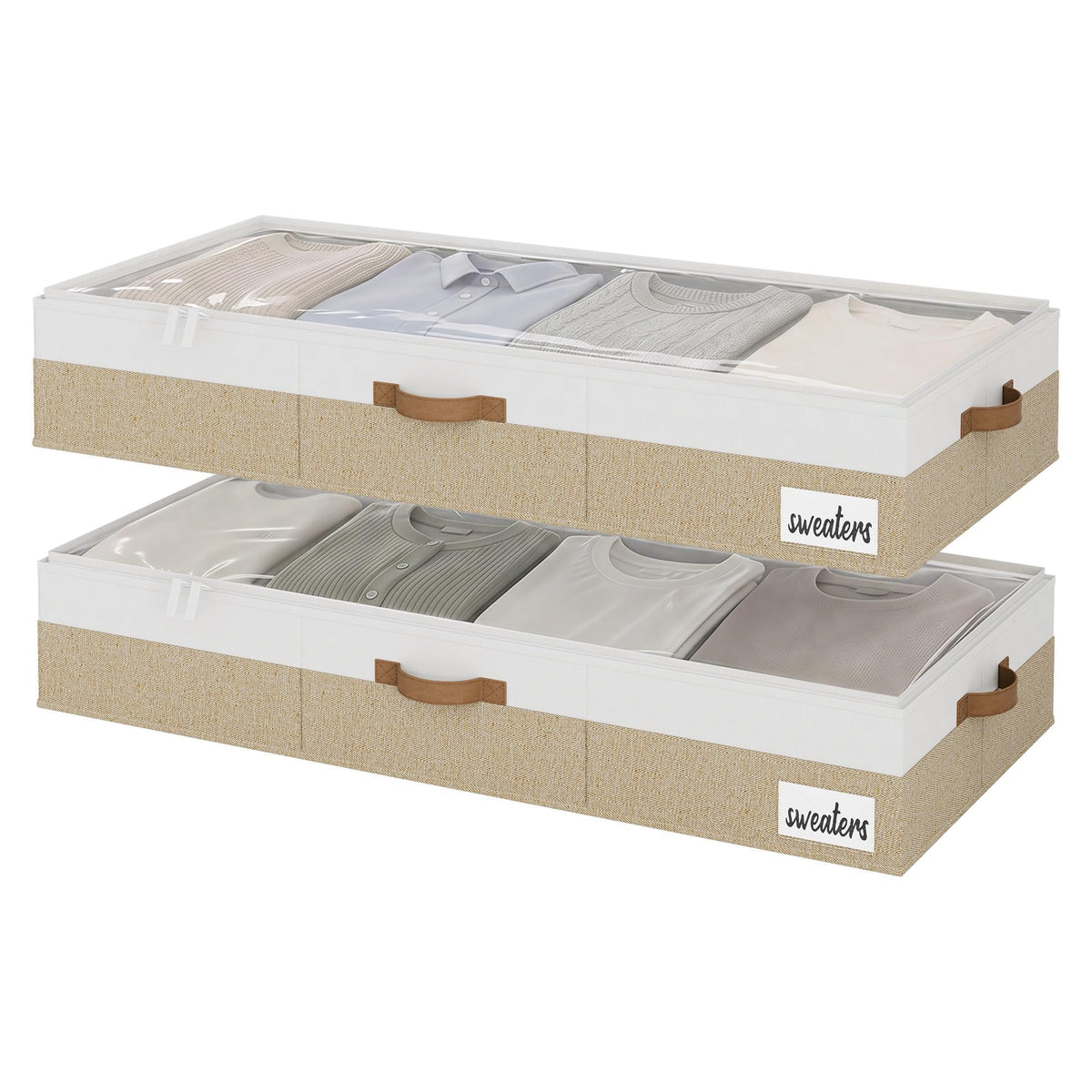 StorageWorks 6 Inch Low Profile Under Bed Storage Containers with Clear Lid