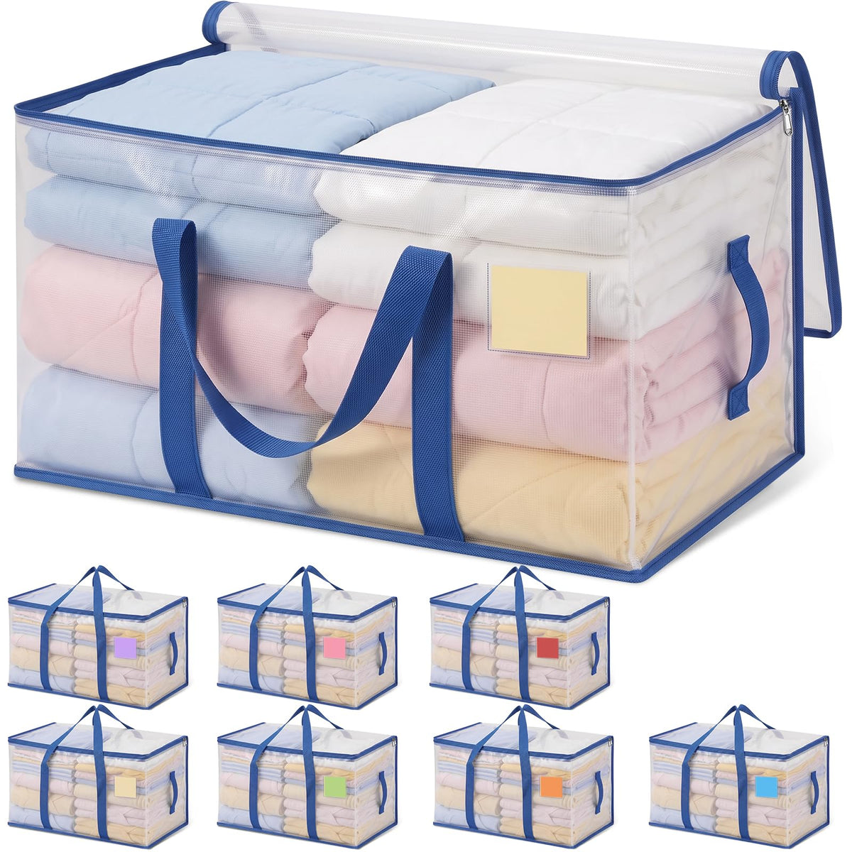 Heavy Duty Moving Bags with Wide‑opening, 8 Pack, 24 Gal, Blue