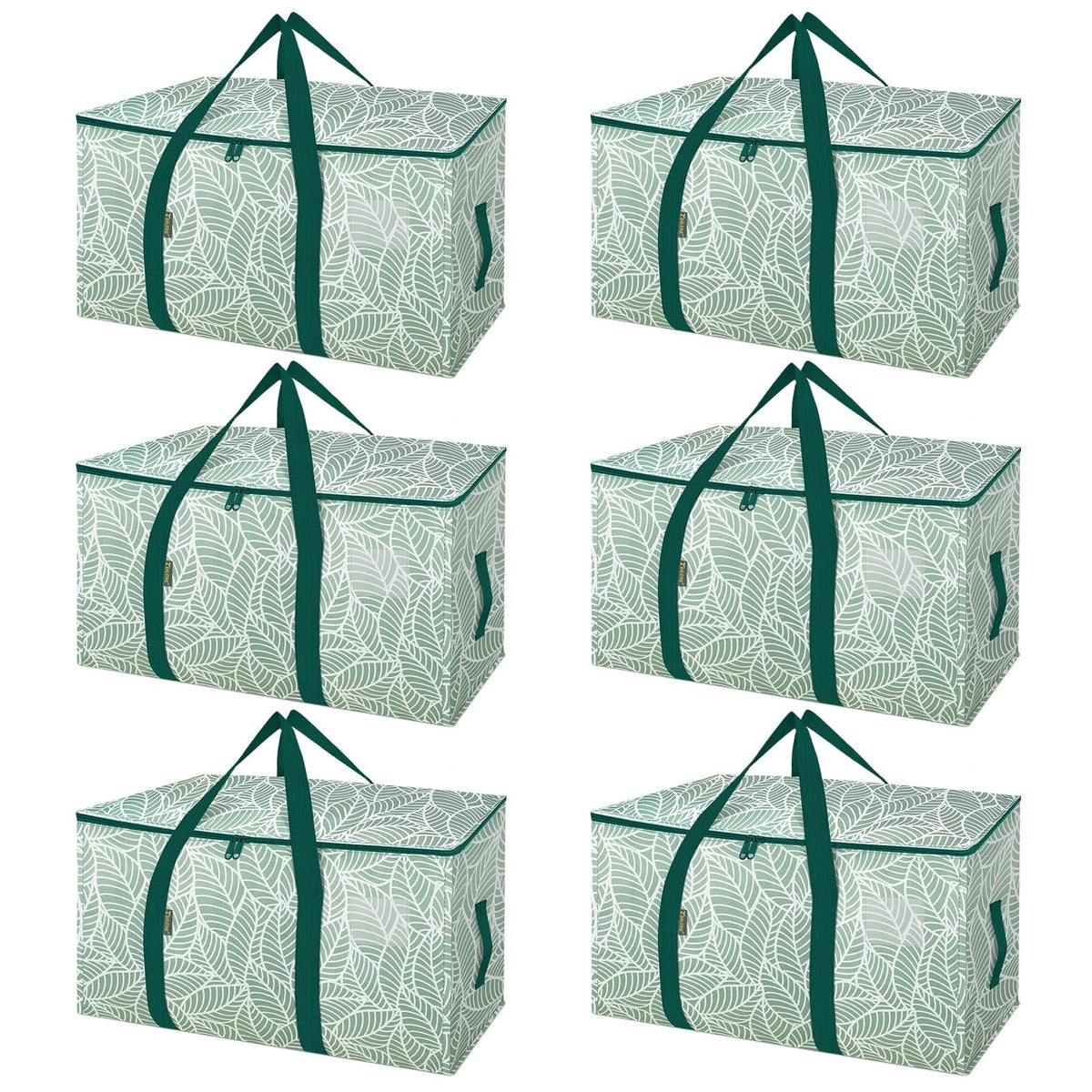BALEINE 6-Pack Oversized Moving Bags with Reinforced Handles, Heavy-Duty Storage Tote for Clothes, Moving Supplies (Clear, 6-Pack)