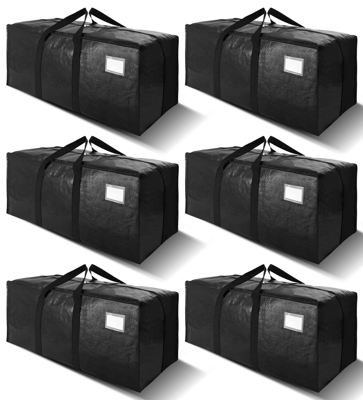 VELVETSURE Heavy Duty Extra Large Moving Bags W/Backpack Straps - Strong Handles & Zippers, Storage Totes For Space Saving, Fold Flat, Alternative to Box and Bin (Set of 6, Multicolor)