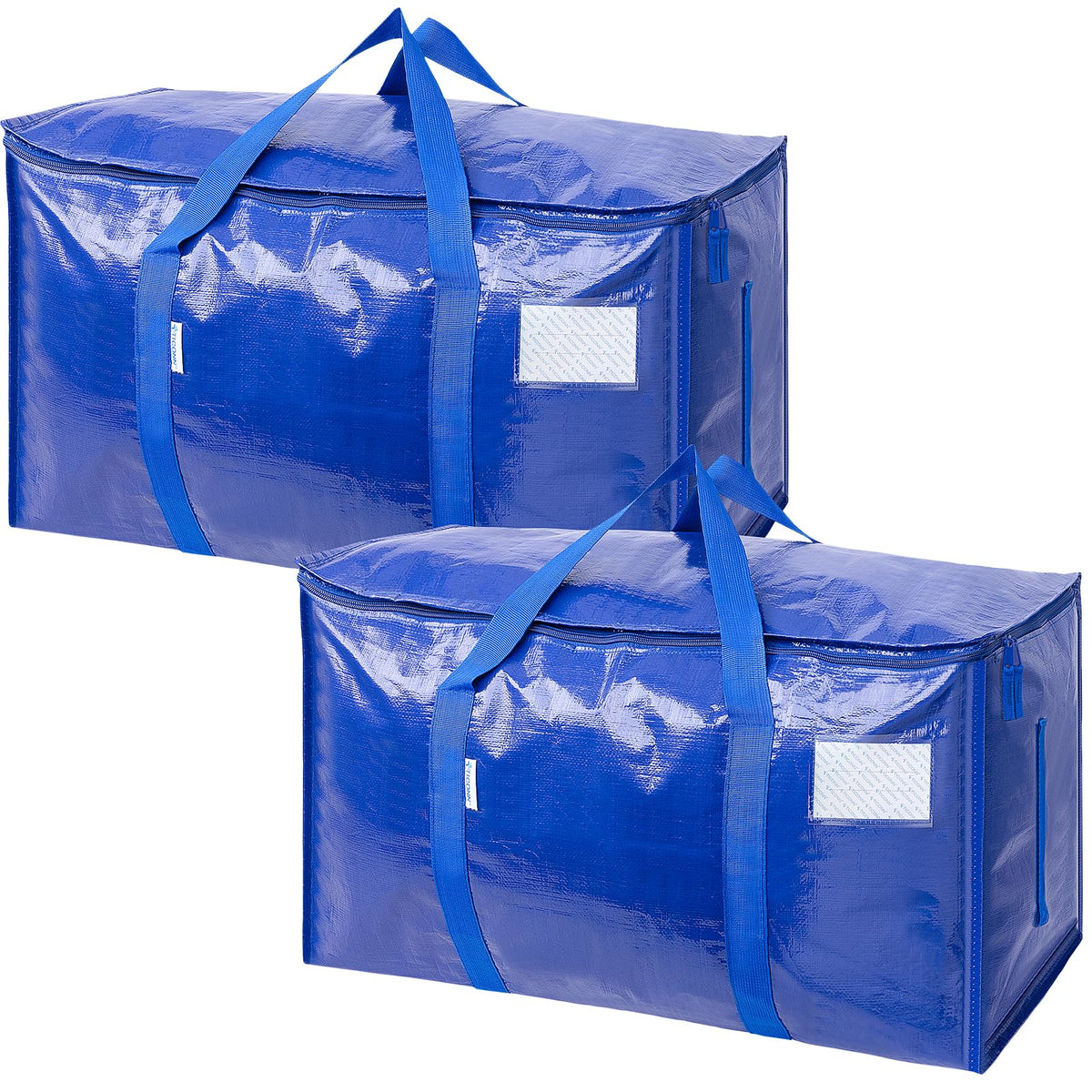 TICONN 6 Pack Extra Large Moving Bags Heavy Duty with Zippers & Carrying Handles, Durable Storage Bags Moving Boxes for Closet Organizers and Storage (6 Pack, Blue)