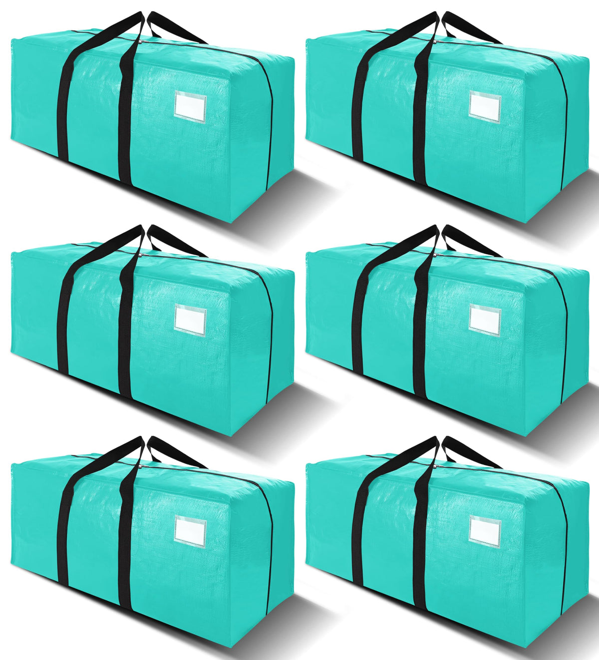 VELVETSURE Heavy Duty Extra Large Moving Bags W/Backpack Straps - Strong Handles & Zippers, Storage Totes For Space Saving, Fold Flat, Alternative to Box and Bin (Set of 6, Multicolor)