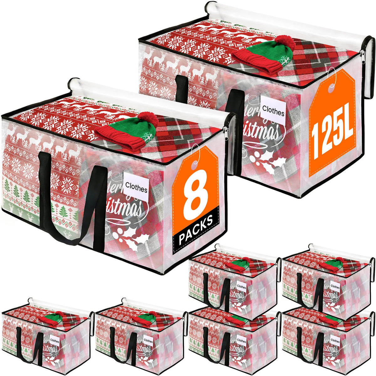 RoomHacks Moving Bags, Heavy Duty Large Storage Bags, 88L, 6 Pack, Clear