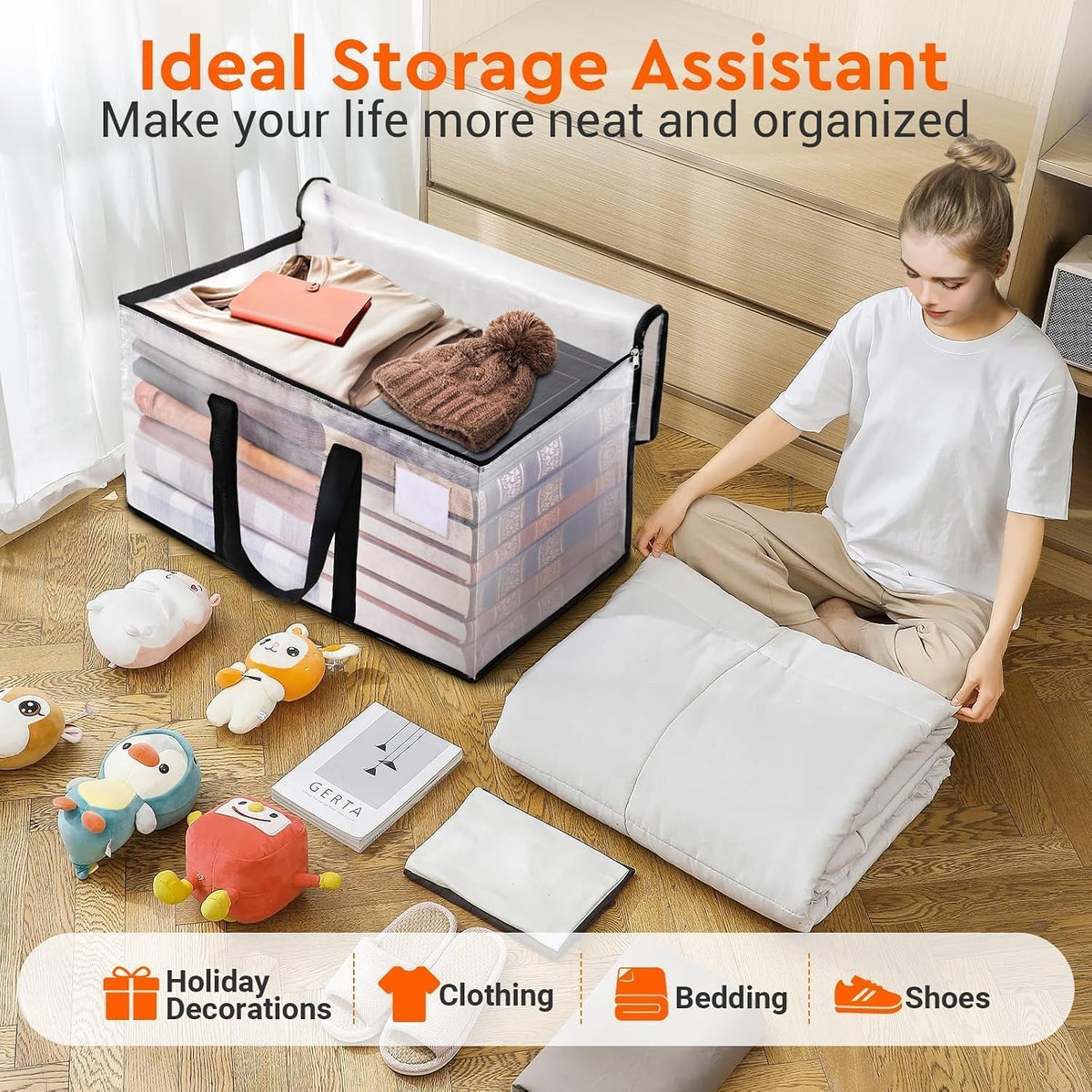 BlissTotes Moving Bags, 93L 8-Pack Storage Bags, Moving Boxes