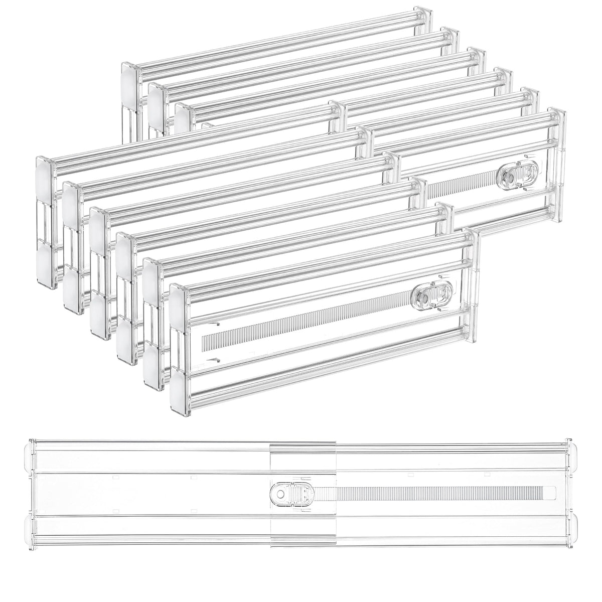 Vtopmart 4" Regular Upgrade Drawer Dividers for Clothes, 12.8"-22.3" 8 Pack