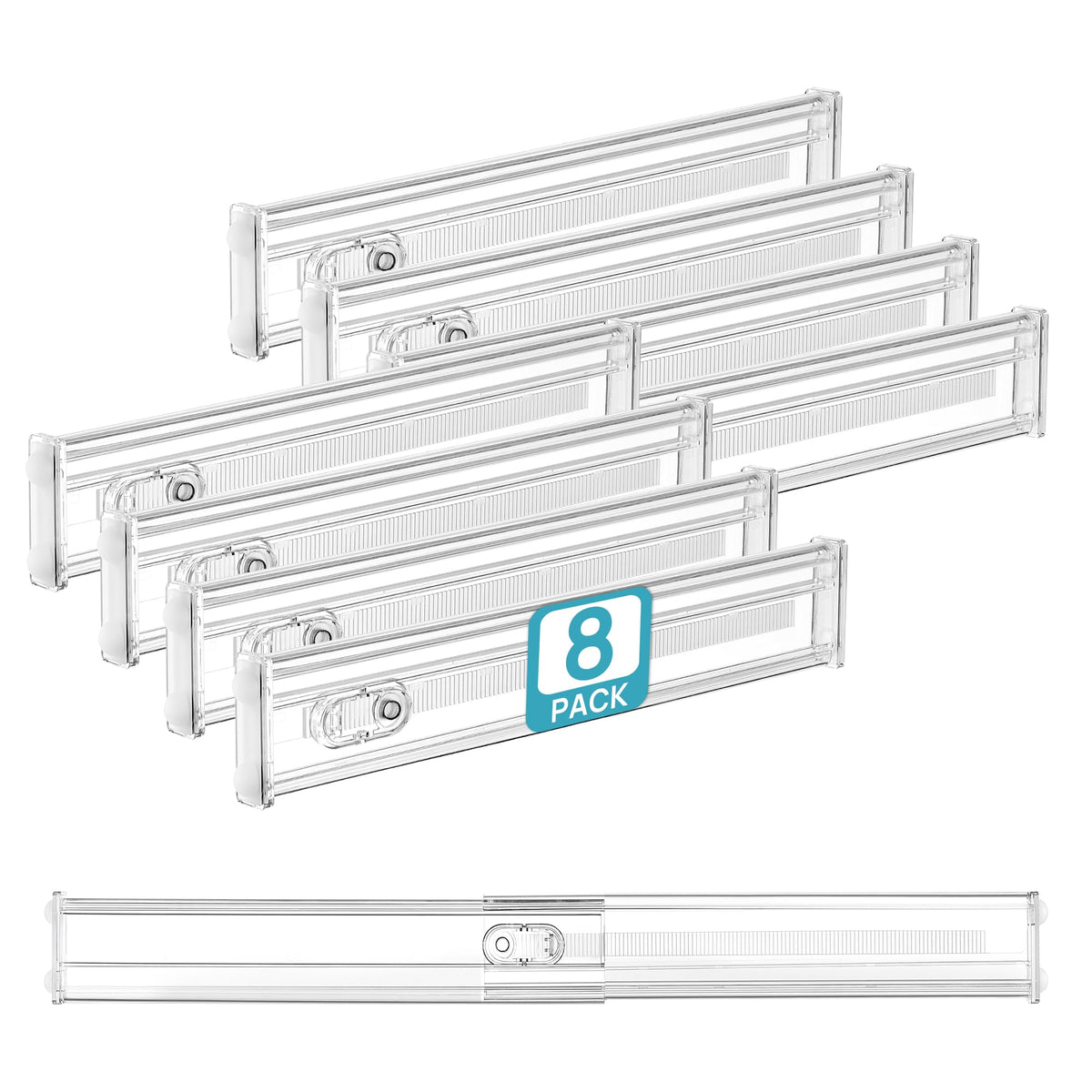 Vtopmart 4" Regular Upgrade Drawer Dividers for Clothes, 12.8"-22.3" 8 Pack
