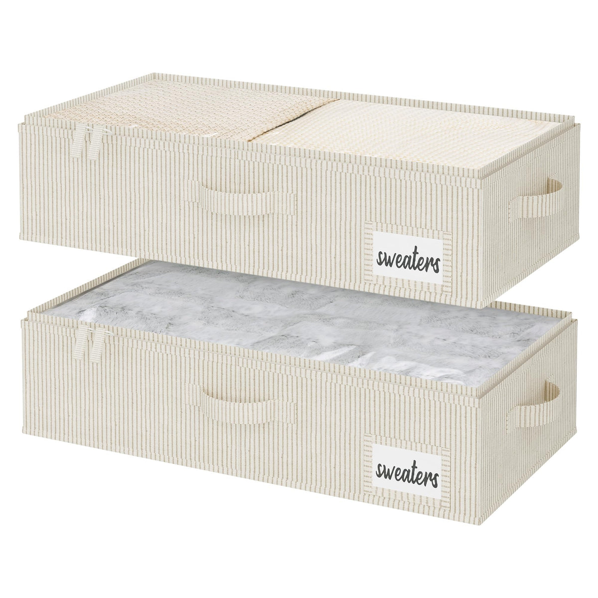 StorageWorks 6 Inch Low Profile Under Bed Storage Containers with Clear Lid