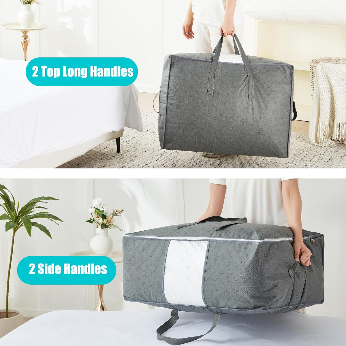 105L Extra Large Storage Bag for Blankets Comforters Bedding Clothes Pillow
