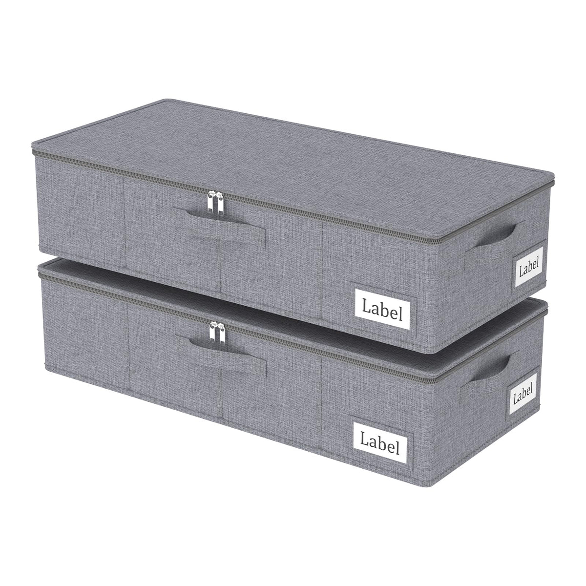 Yawinhe 27L UnderBed Storage Containers,2 Pack Closet Organizers,Beige