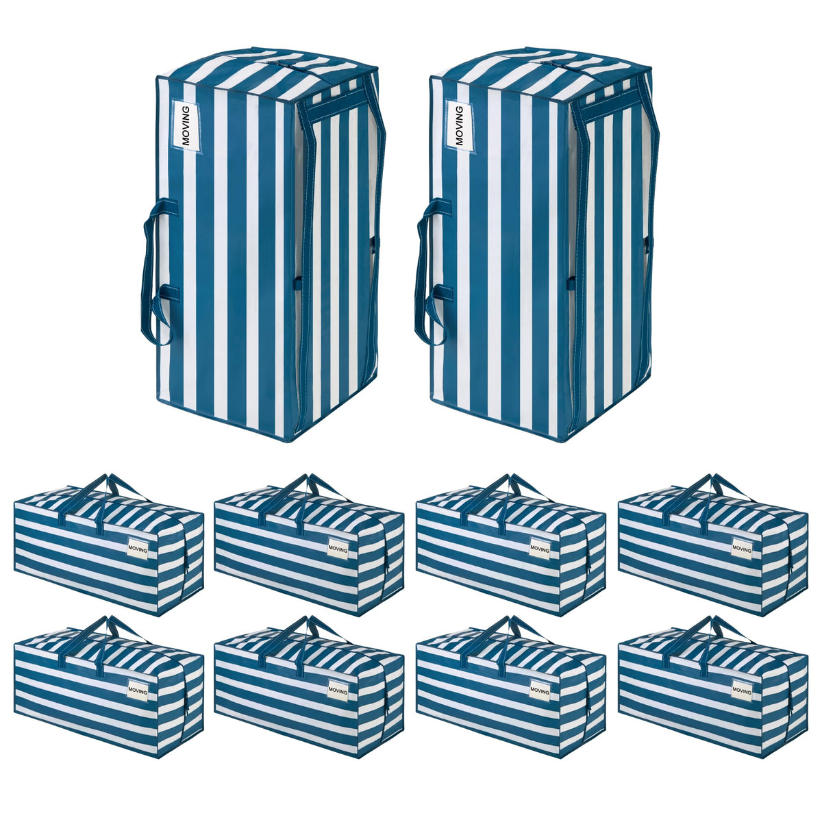 VENO 10 Pack Heavy Duty Moving Bags with Backpack Straps, Zippers & Handles, Extra Large Packing Bags for College Dorm Essentials, Moving Supplies Alternative to Cardboard Moving Boxes