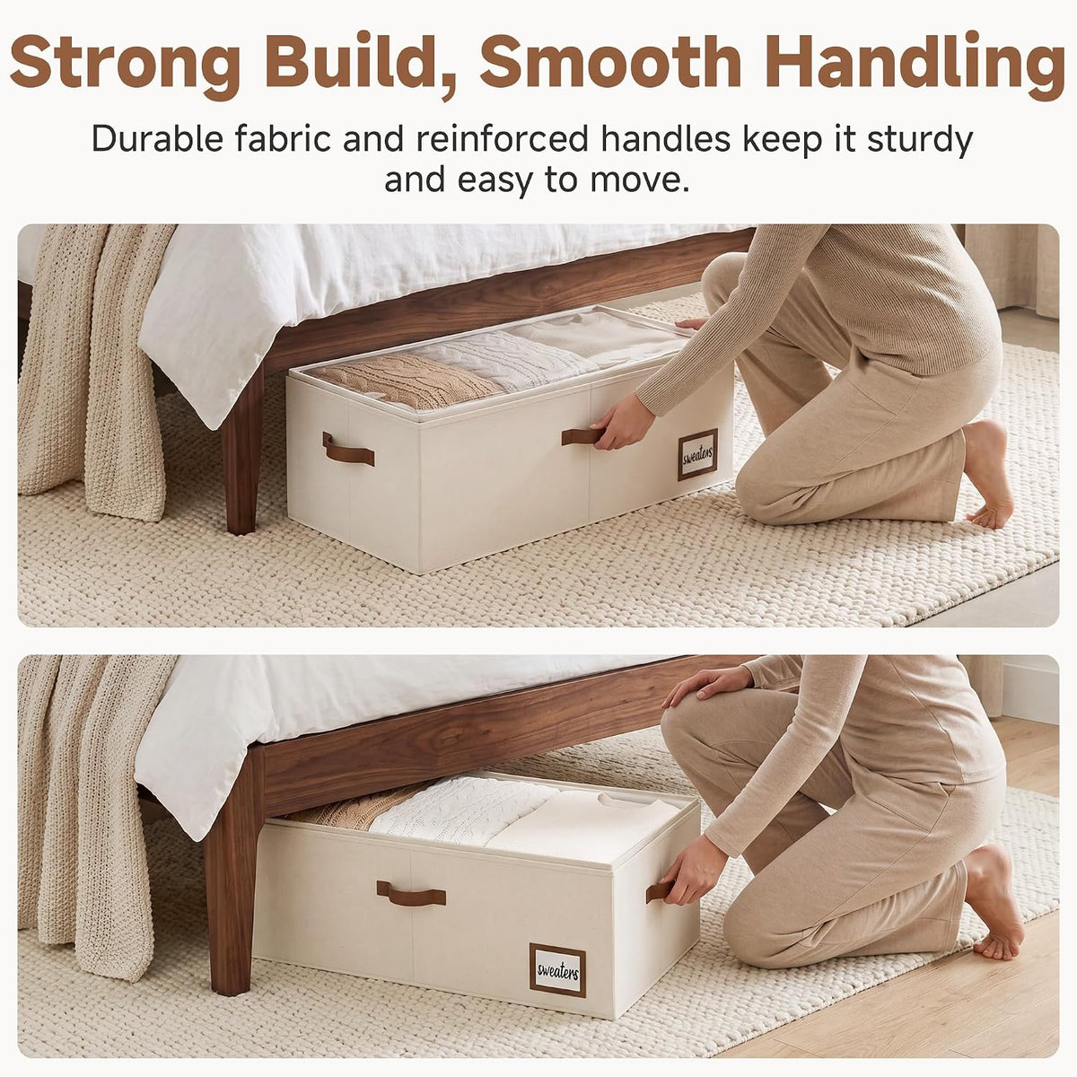 StorageWorks 10 Inch Tall Under Bed Storage Containers with Clear Lid