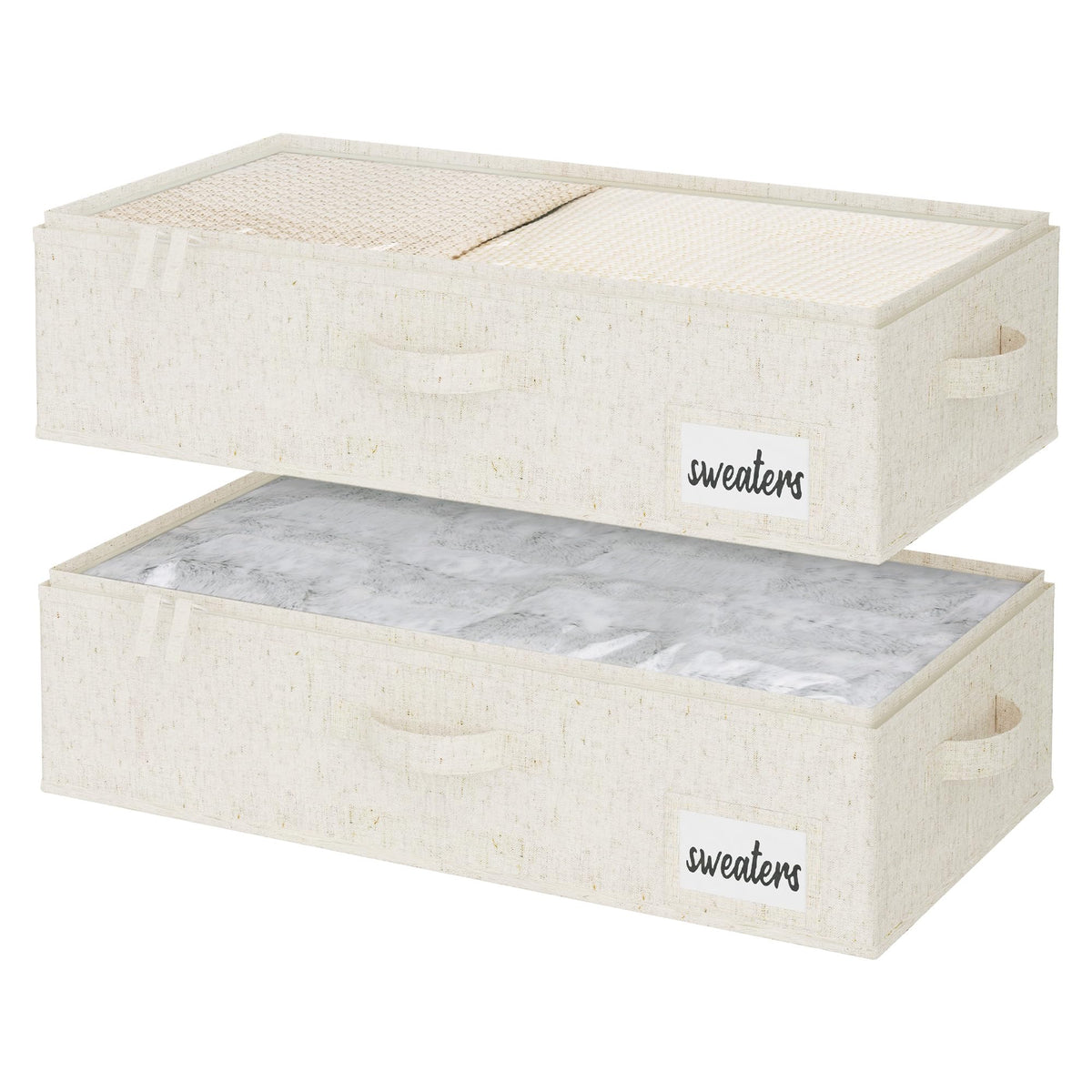 StorageWorks 6 Inch Low Profile Under Bed Storage Containers with Clear Lid