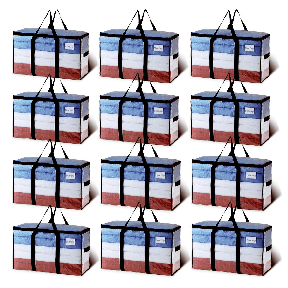 TAILI 4 Pack Blue Extra Large Moving Bags,Storage Bags with Visible Window
