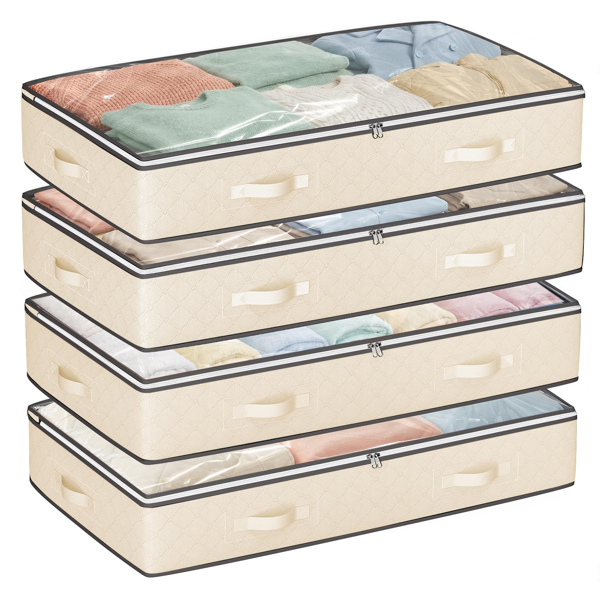 Budding Joy Under Bed Storage Containers, Storage Bins with Clear Lids