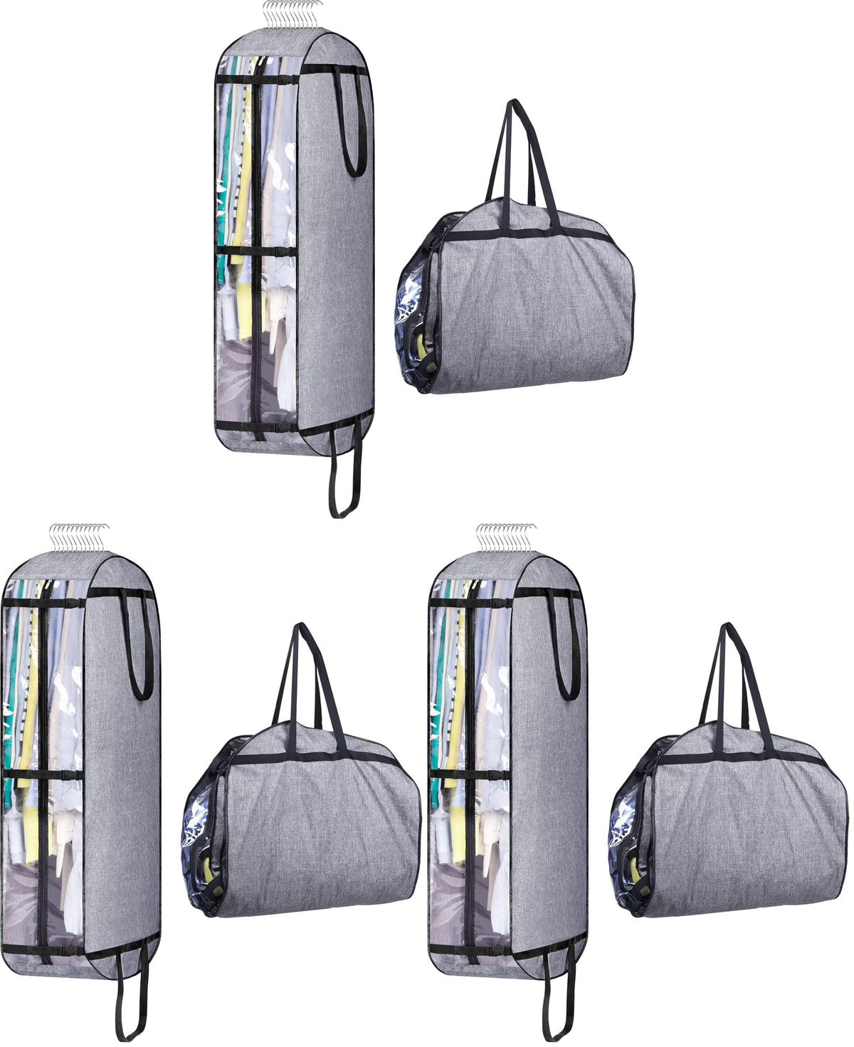 MISSLO Hanging Garment Bags for Travel Suit Bags for Closet Storage 50" Moving Bags for Clothes Dress Cover for Coat, Jacket, Shirt, Clothing