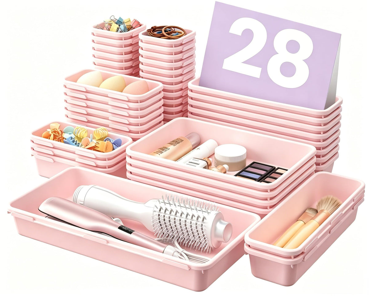 A-LuGei 【Military Grade】 Drawer Organizer for Vanity Bathroom Makeup Desk