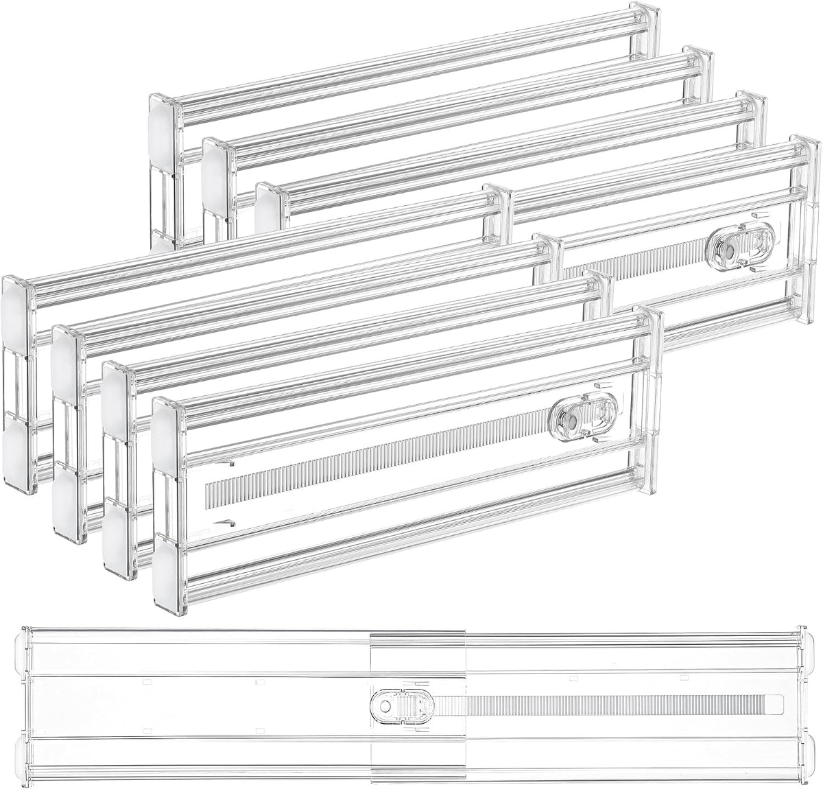 Vtopmart 4" Regular Upgrade Drawer Dividers for Clothes, 12.8"-22.3" 8 Pack