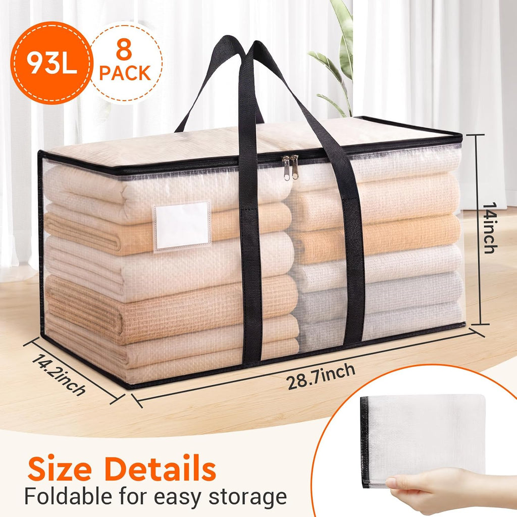 BlissTotes Moving Bags, 93L 8-Pack Storage Bags, Moving Boxes