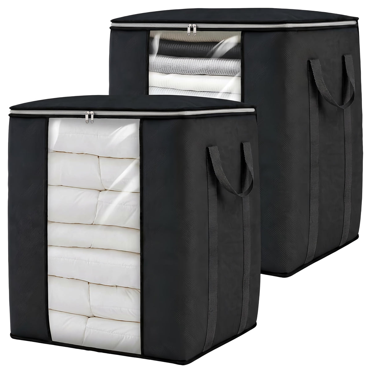 Blanket Storage Bags 120L for Comforter Clothes Bedding Sheet Grey
