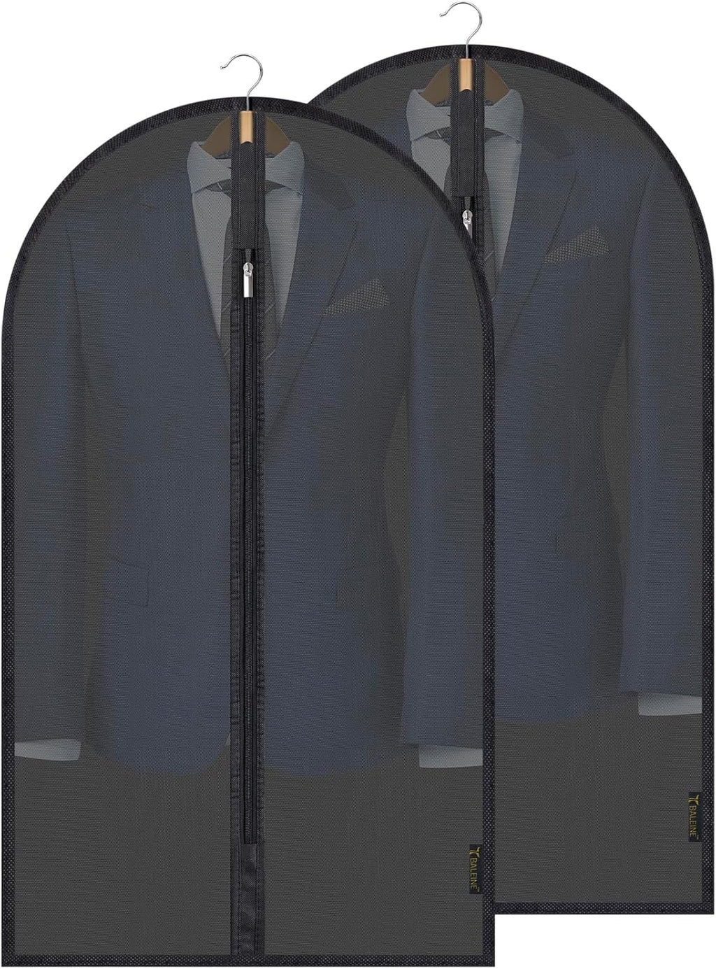 BALEINE 2PK Garment Bags for Hanging Clothes, 40" Suit Bag for Closet