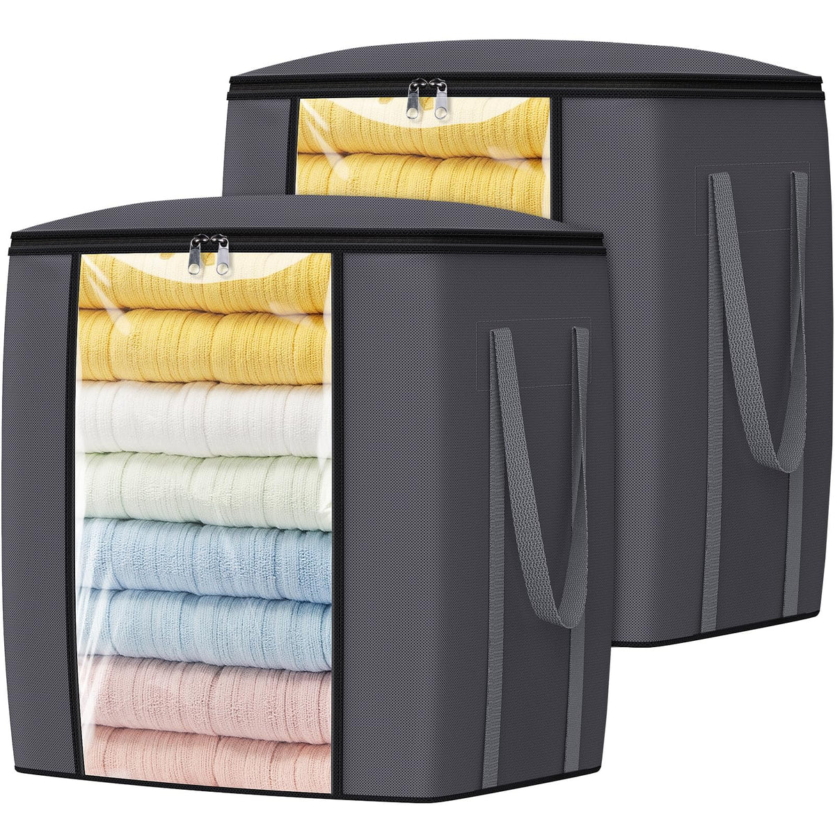 TasticTotes 120L Extra Large Blanket Clothes Storage Bags, Gray, 1 Pack
