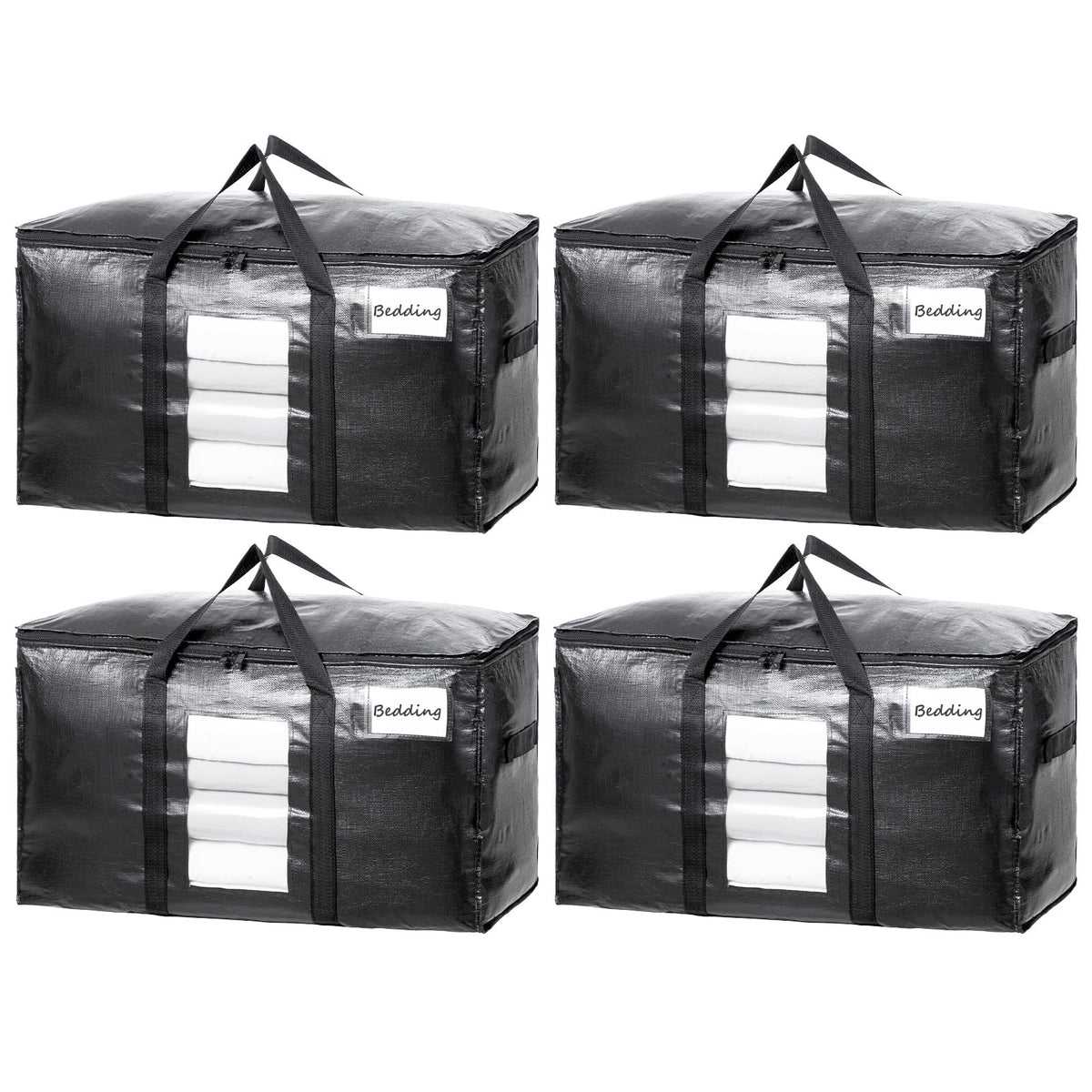 TAILI 4 Pack Blue Extra Large Moving Bags,Storage Bags with Visible Window