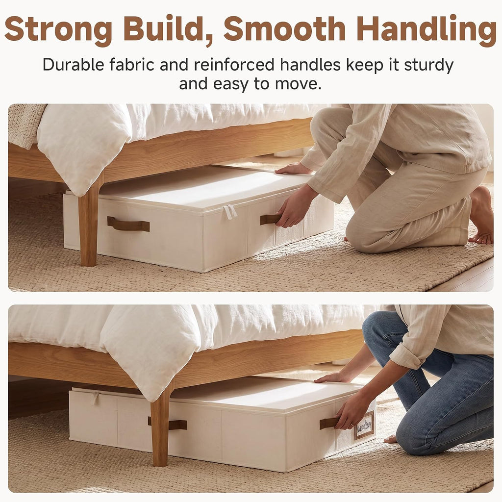 StorageWorks 6 Inch Low Profile Under Bed Clothes Storage Bins with Lids