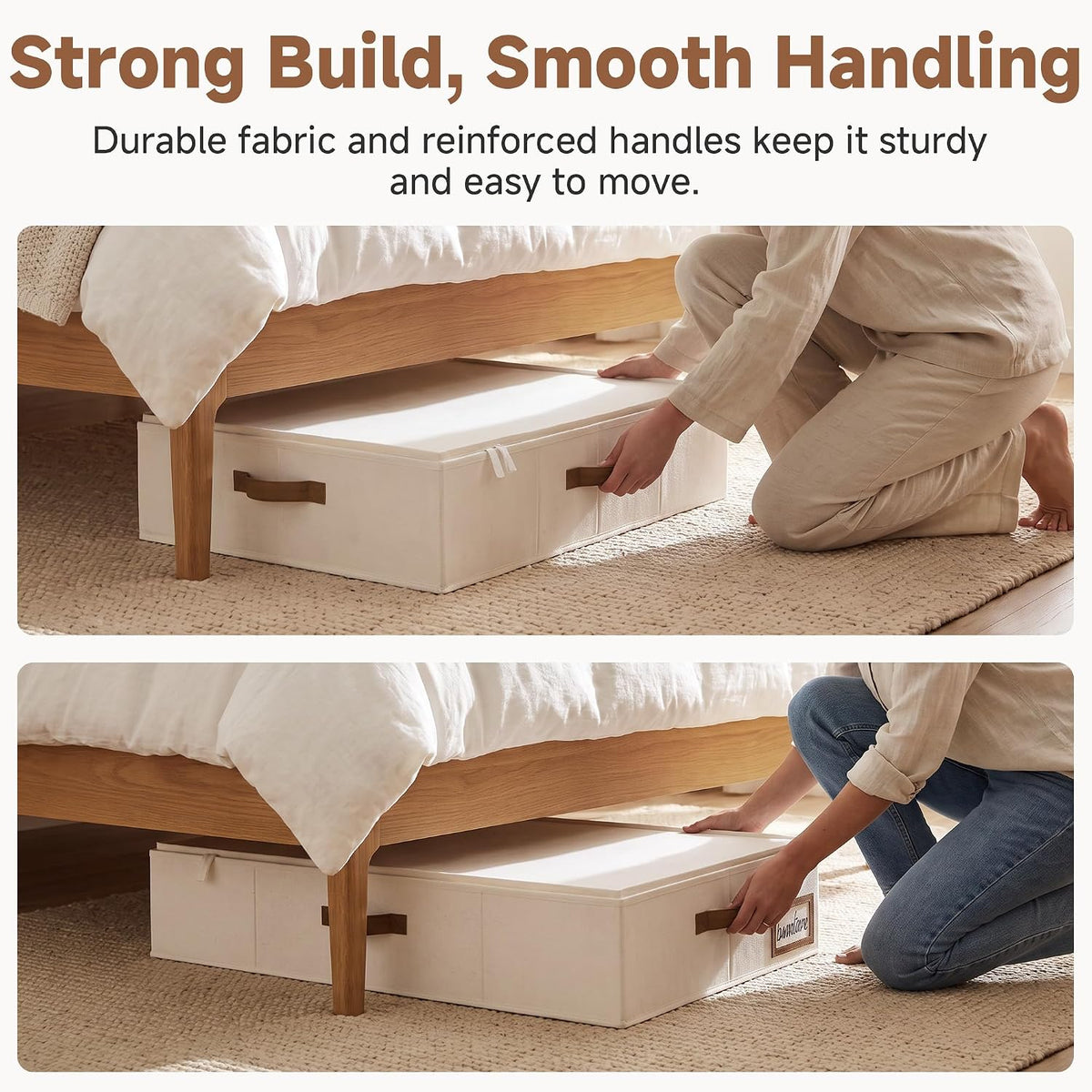 StorageWorks 6 Inch Low Profile Under Bed Clothes Storage Bins with Lids