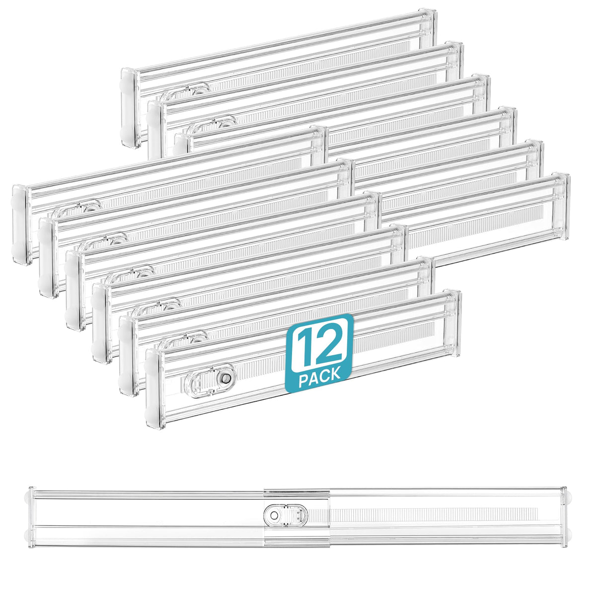 Vtopmart 4" Regular Upgrade Drawer Dividers for Clothes, 12.8"-22.3" 4 Pack