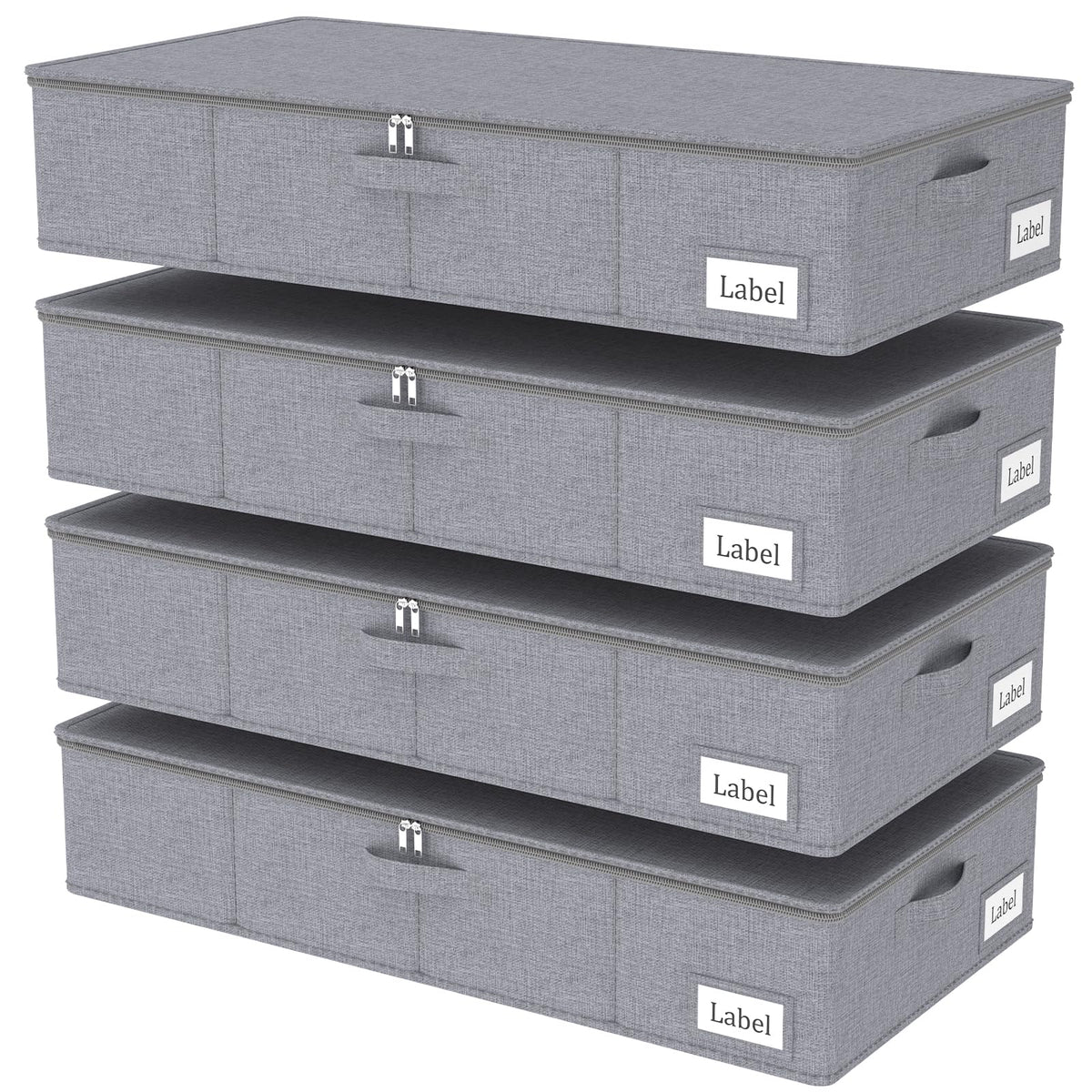 Yawinhe 27L UnderBed Storage Containers,2 Pack Closet Organizers,Beige