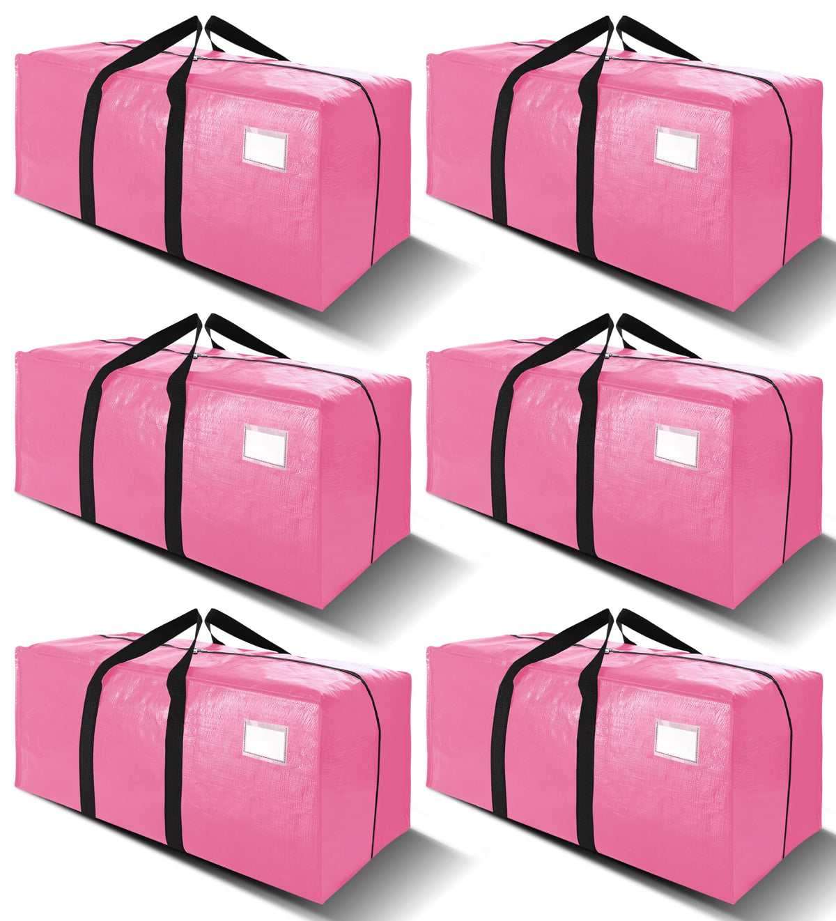 VELVETSURE Heavy Duty Extra Large Moving Bags W/Backpack Straps - Strong Handles & Zippers, Storage Totes For Space Saving, Fold Flat, Alternative to Box and Bin (Set of 6, Multicolor)